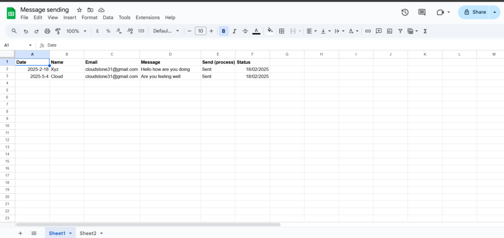 How to Auto send Emails from Google Sheet?