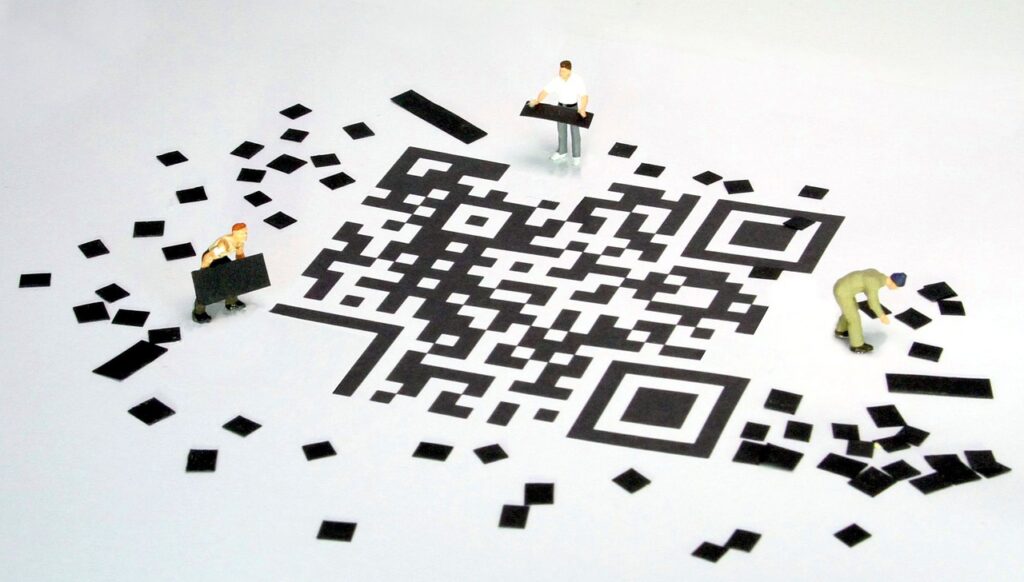 Generate QR , qr code, barcode, miniature figures, tiler, data storage, stone setter, marking, code, automation, industry, security, craft, keycode, computer, mosaic, data protection regulation, data, acquisition, miniature figure, miniature, creative, toy figure, model construction figure, lüttje, qr code, qr code, qr code, qr code, qr code, barcode